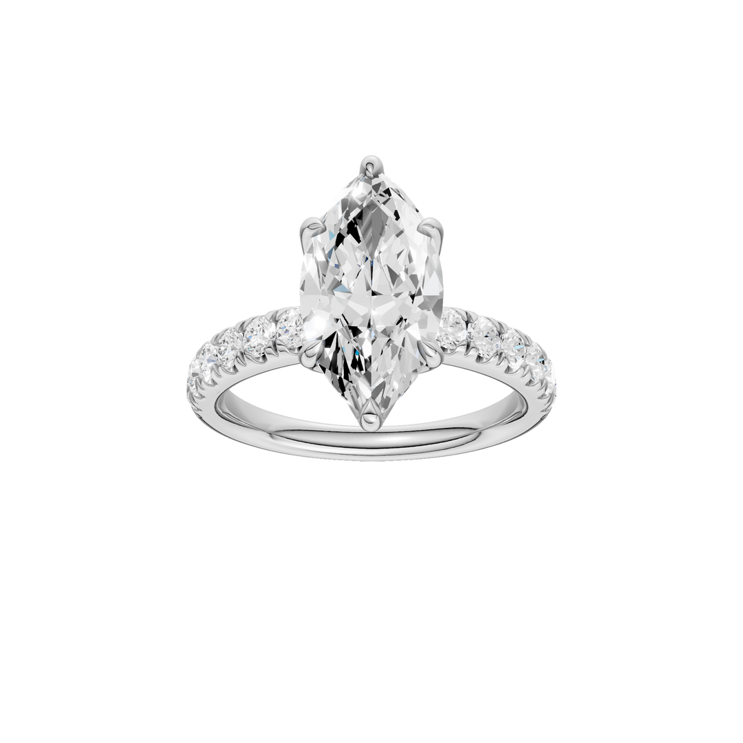 Tulip Head Engagement Ring (Marquise) in 14K White Gold – Silvadi Jewelry Aurora CO