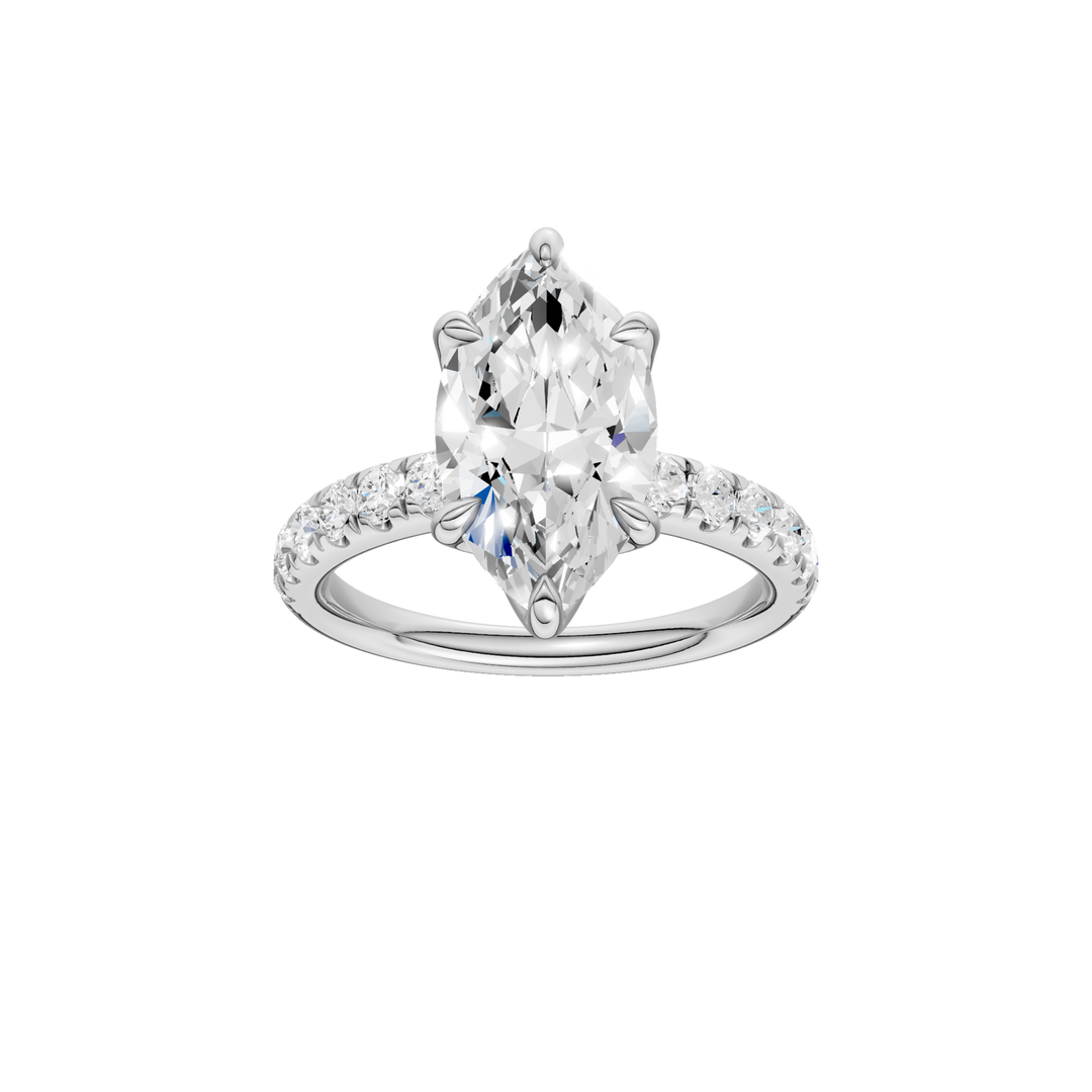 Tulip Head Engagement Ring (Marquise) in 14K White Gold – Silvadi Jewelry Aurora CO