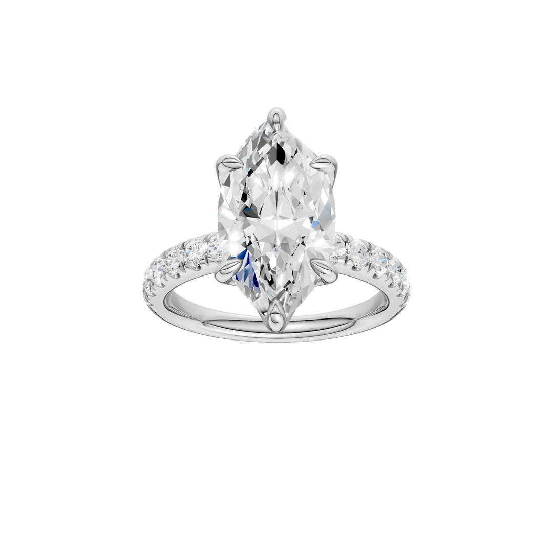 Tulip Head Engagement Ring (Marquise) in 14K White Gold – Silvadi Jewelry Aurora CO