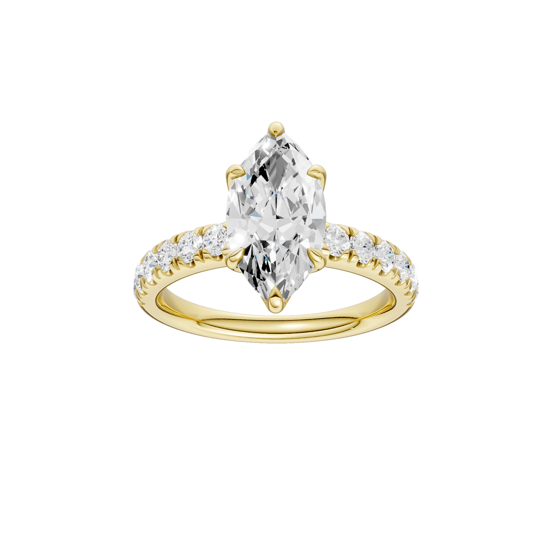 Tulip Head Engagement Ring (Marquise) in 14K Yellow Gold – Silvadi Jewelry Aurora CO
