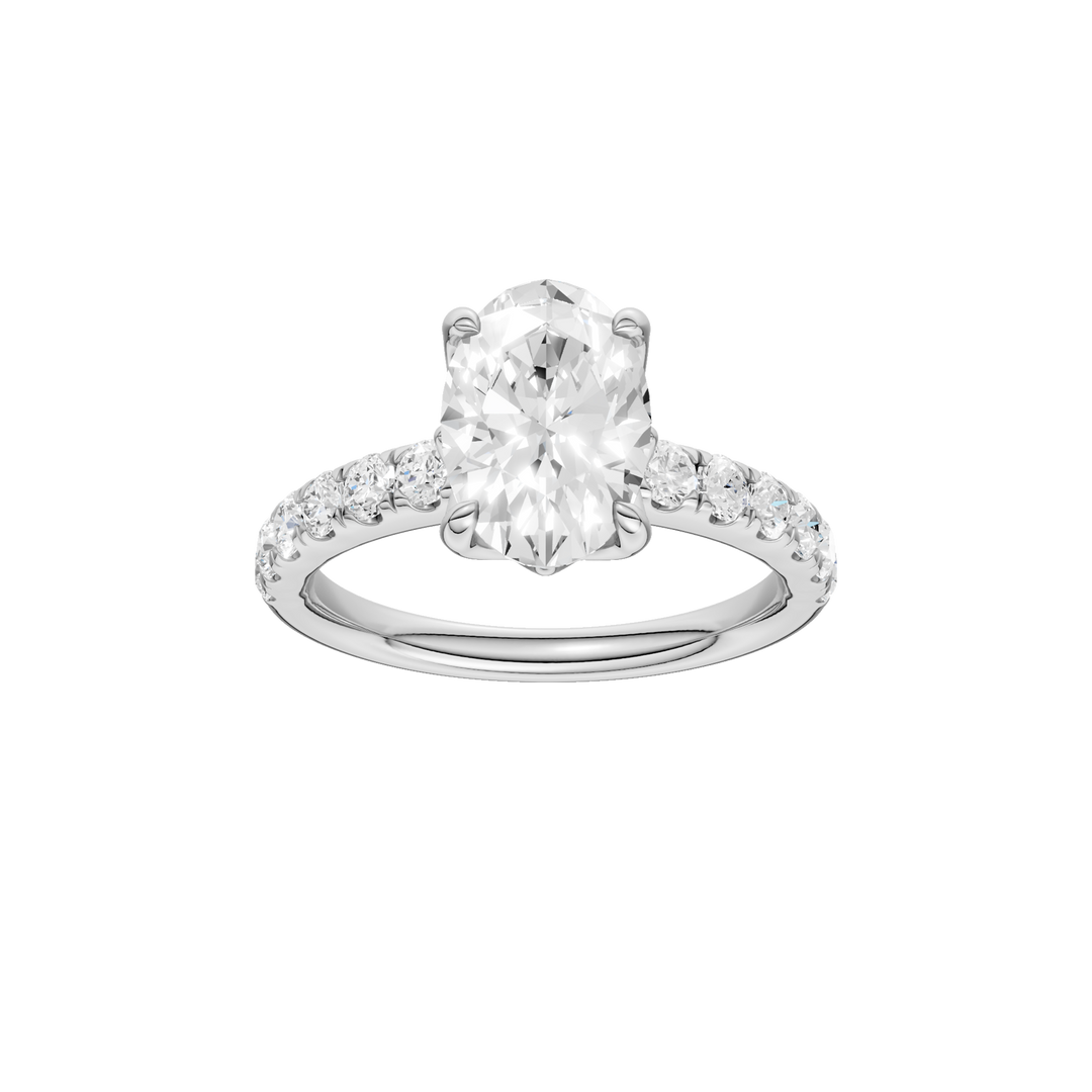 Tulip Head Engagement Ring (Oval) in 14K White Gold – Silvadi Jewelry Aurora CO