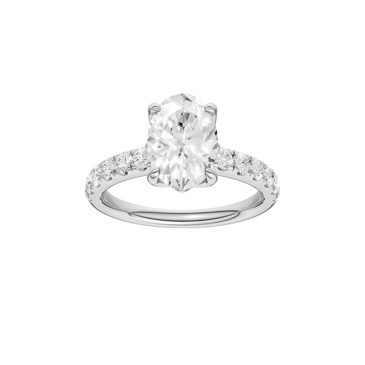 Tulip Head Engagement Ring (Oval) in 14K White Gold – Silvadi Jewelry Aurora CO