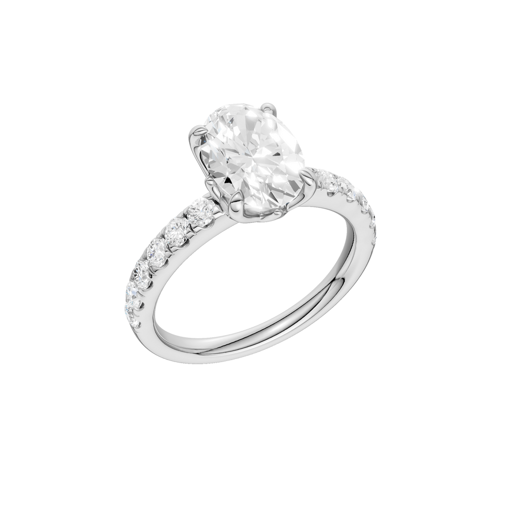 Tulip Head Engagement Ring (Oval) in 14K White Gold – Silvadi Jewelry Aurora CO
