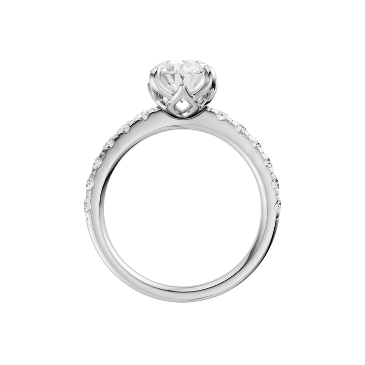 Tulip Head Engagement Ring (Oval) in 14K White Gold – Silvadi Jewelry Aurora CO