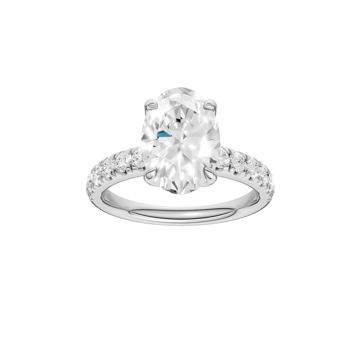 Tulip Head Engagement Ring (Oval) in 14K White Gold – Silvadi Jewelry Aurora CO