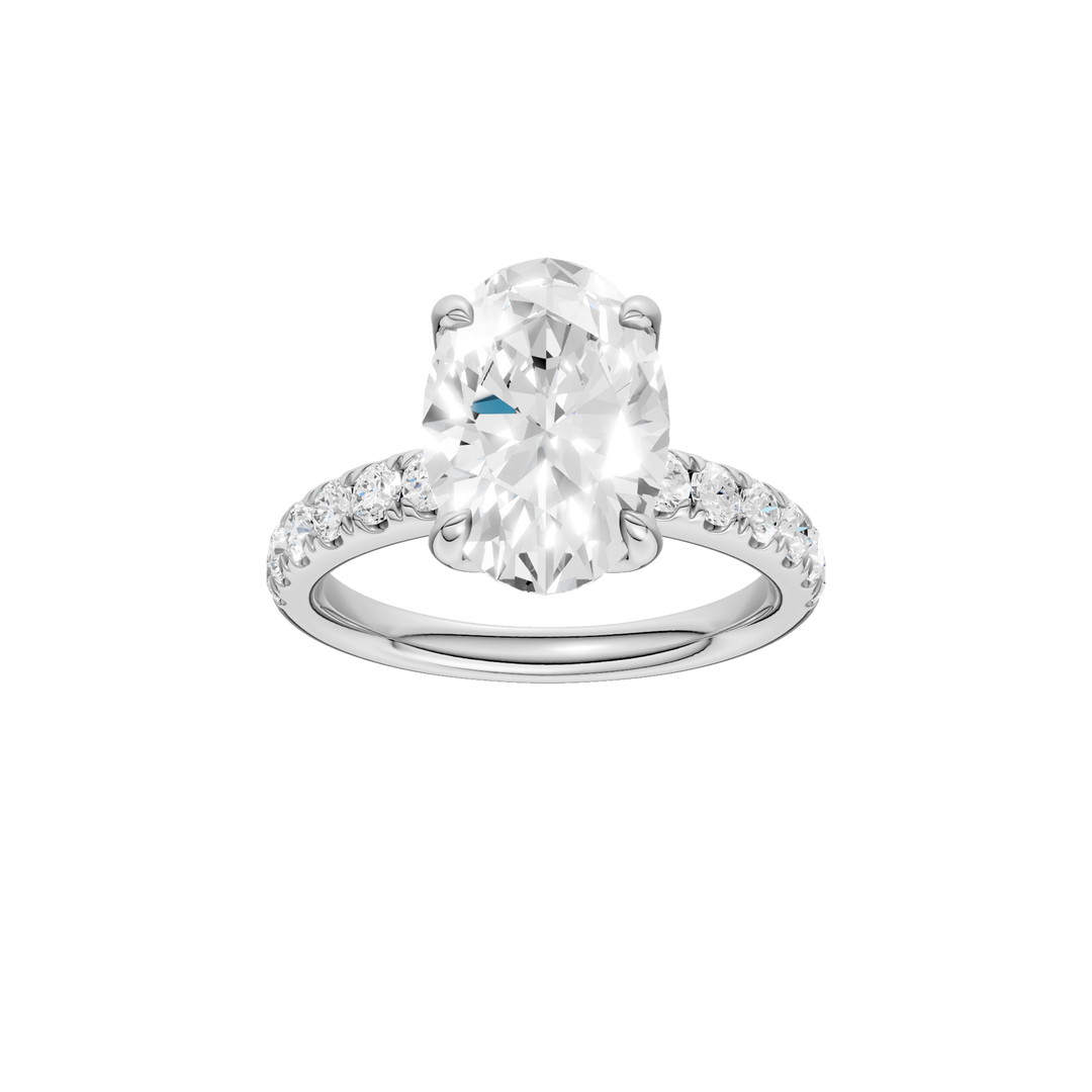 Tulip Head Engagement Ring (Oval) in 14K White Gold – Silvadi Jewelry Aurora CO