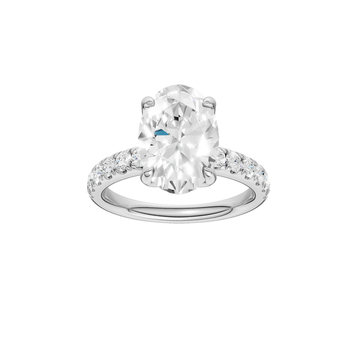 Tulip Head Engagement Ring (Oval) in 14K White Gold – Silvadi Jewelry Aurora CO