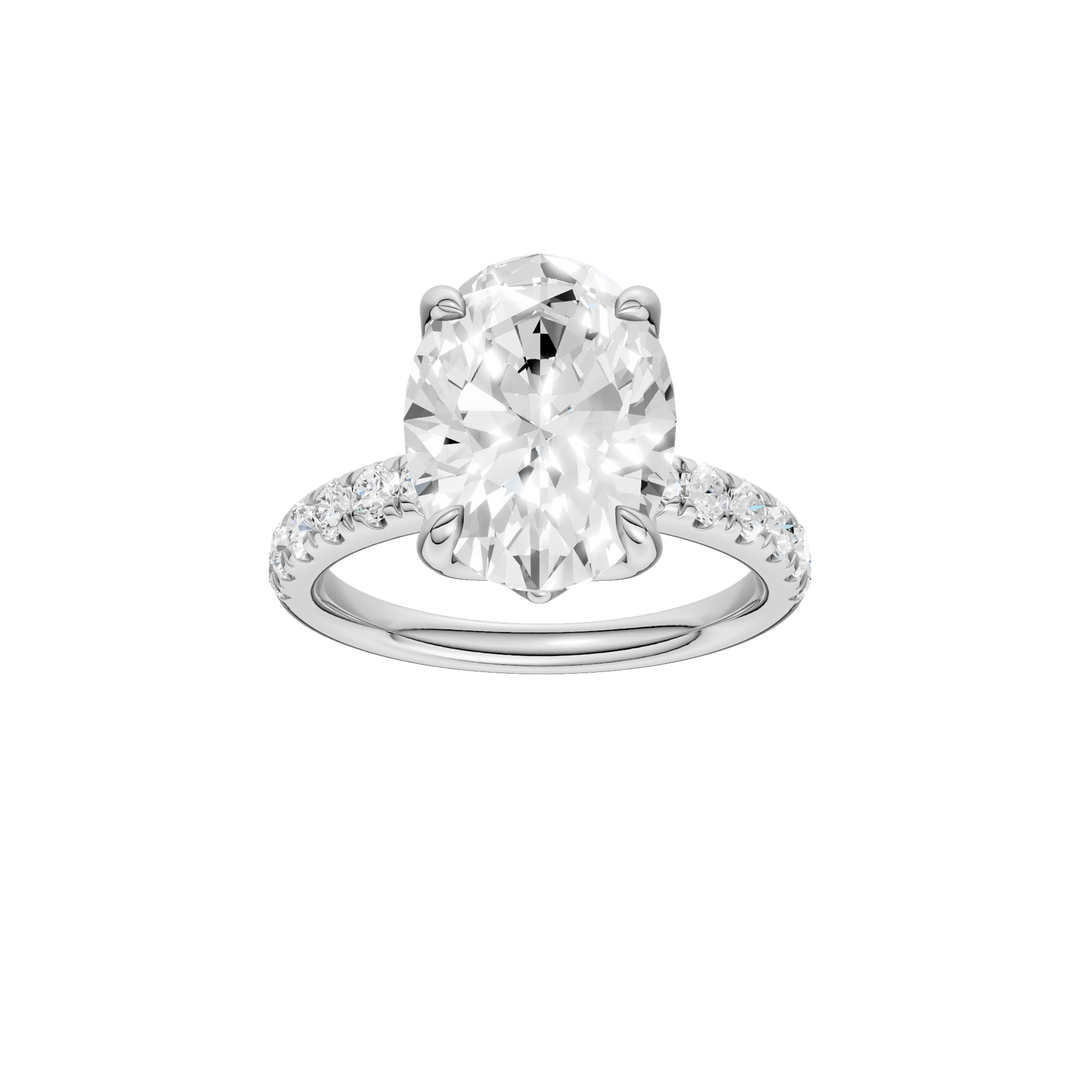 Tulip Head Engagement Ring (Oval) in 14K White Gold – Silvadi Jewelry Aurora CO