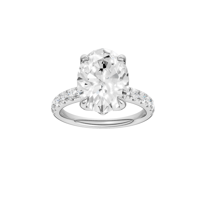 Tulip Head Engagement Ring (Oval) in 14K White Gold – Silvadi Jewelry Aurora CO