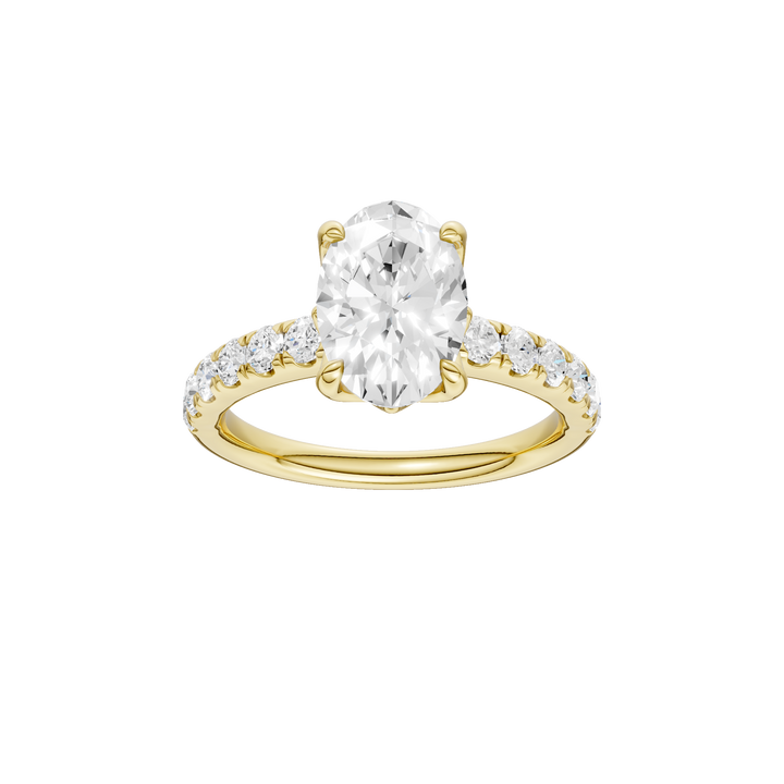 Tulip Head Engagement Ring (Oval) in 14K Yellow Gold – Silvadi Jewelry Aurora CO