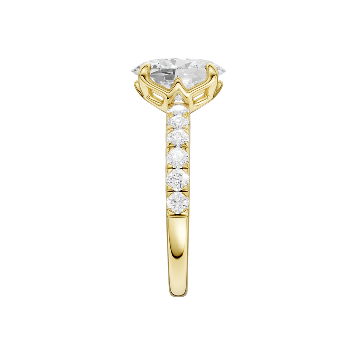 Tulip Head Engagement Ring (Oval) in 14K Yellow Gold – Silvadi Jewelry Aurora CO