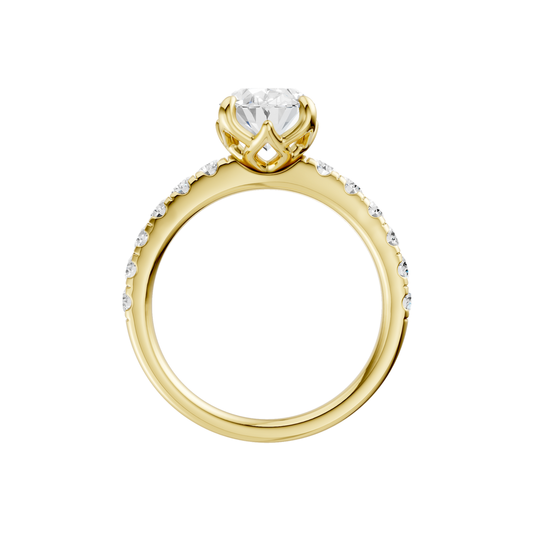 Tulip Head Engagement Ring (Oval) in 14K Yellow Gold – Silvadi Jewelry Aurora CO