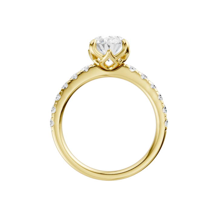 Tulip Head Engagement Ring (Oval) in 14K Yellow Gold – Silvadi Jewelry Aurora CO