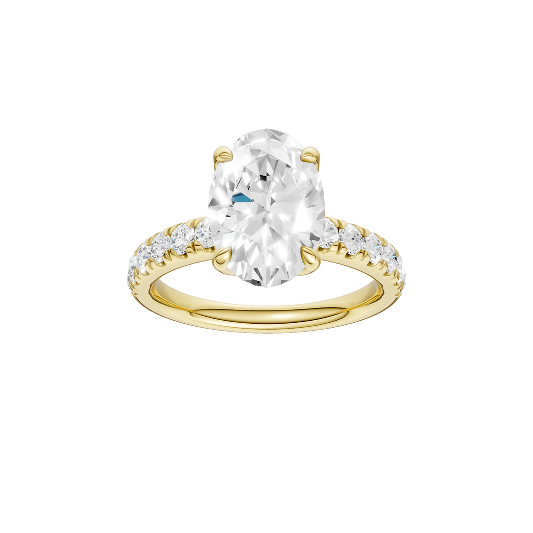 Tulip Head Engagement Ring (Oval) in 14K Yellow Gold – Silvadi Jewelry Aurora CO