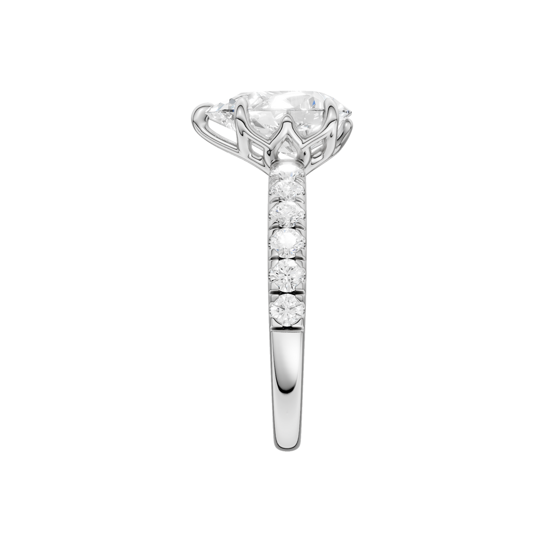 Tulip Head Engagement Ring (Pear) in 14K White Gold – Silvadi Jewelry Aurora CO