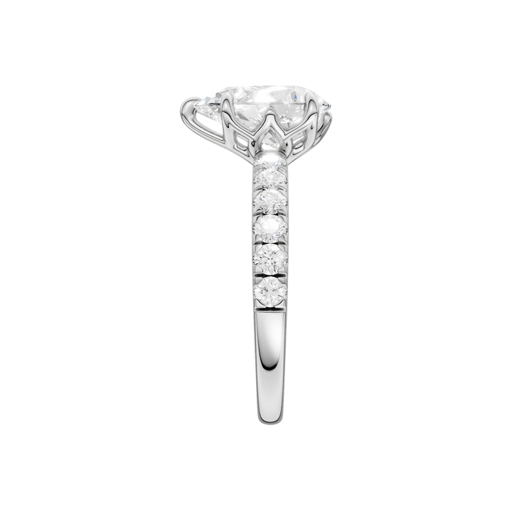 Tulip Head Engagement Ring (Pear) in 14K White Gold – Silvadi Jewelry Aurora CO