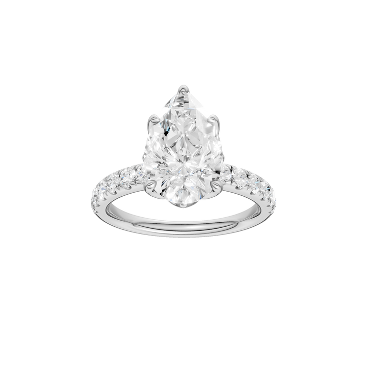 Tulip Head Engagement Ring (Pear) in 14K White Gold – Silvadi Jewelry Aurora CO