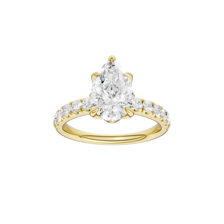 Tulip Head Engagement Ring (Pear) in 14K Yellow Gold – Silvadi Jewelry Aurora CO