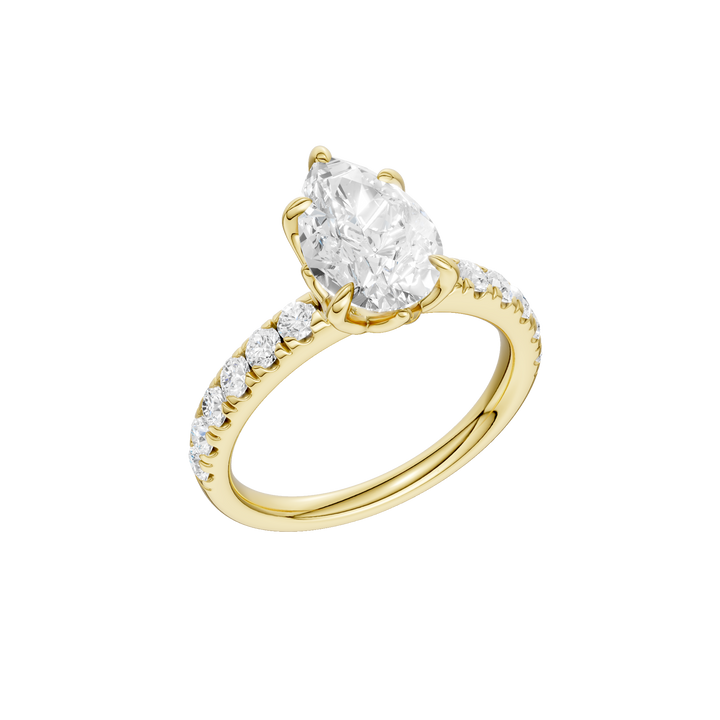 Tulip Head Engagement Ring (Pear) in 14K Yellow Gold – Silvadi Jewelry Aurora CO