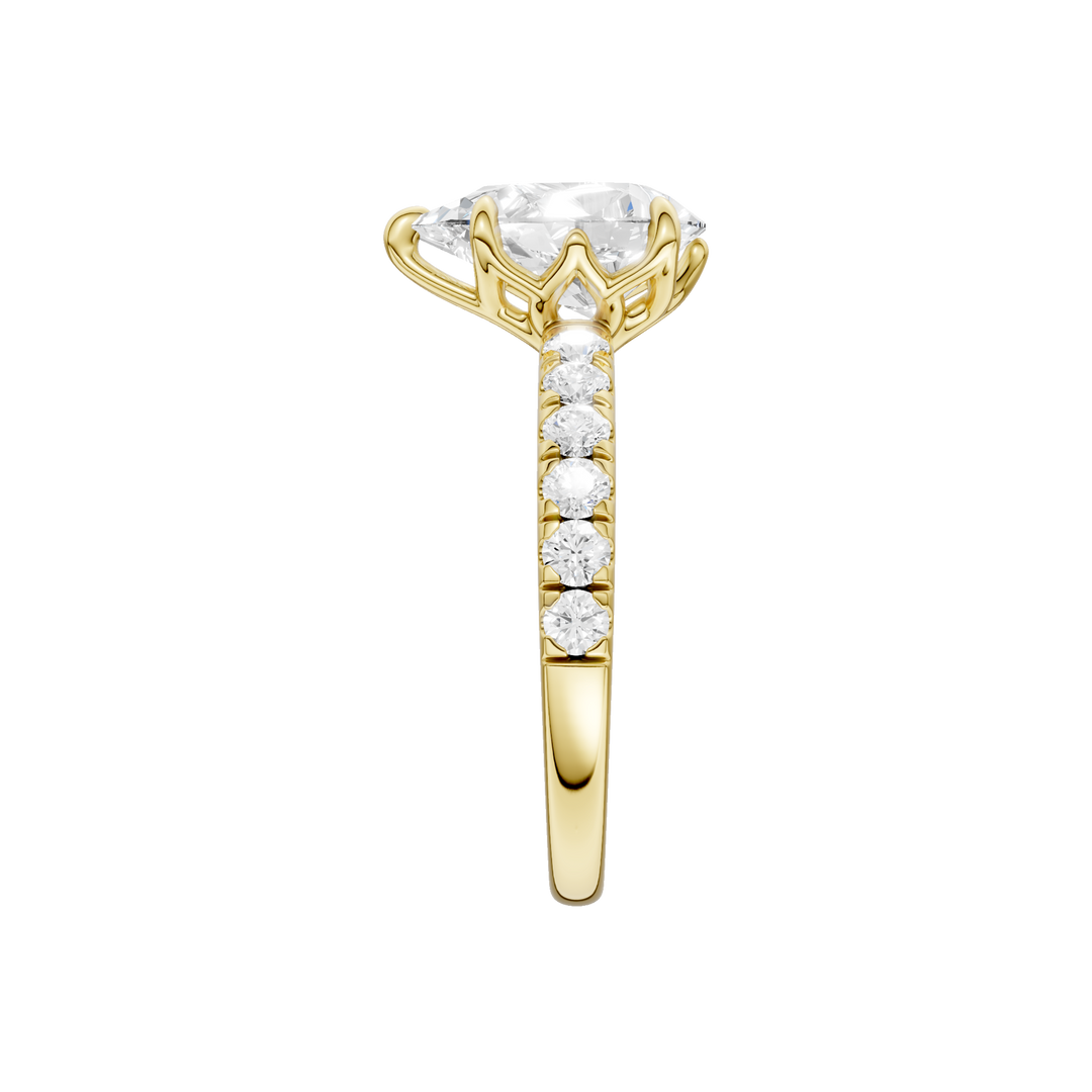 Tulip Head Engagement Ring (Pear) in 14K Yellow Gold – Silvadi Jewelry Aurora CO