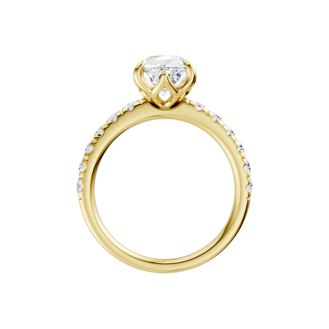 Tulip Head Engagement Ring (Pear) in 14K Yellow Gold – Silvadi Jewelry Aurora CO