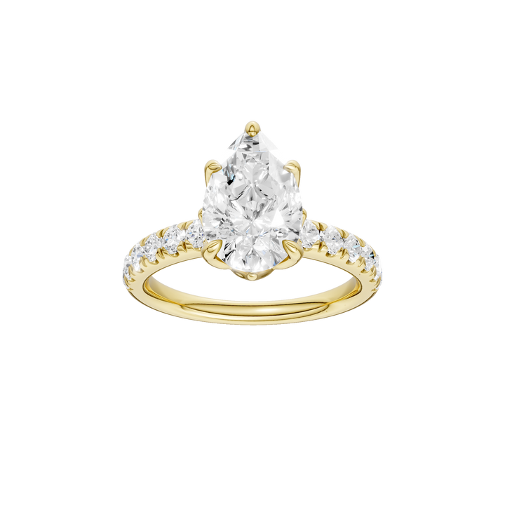 Tulip Head Engagement Ring (Pear) in 14K Yellow Gold – Silvadi Jewelry Aurora CO