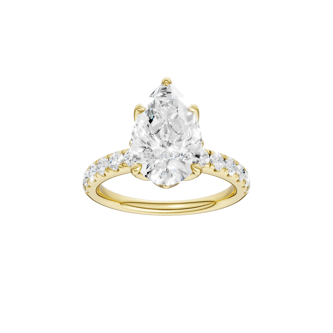 Tulip Head Engagement Ring (Pear) in 14K Yellow Gold – Silvadi Jewelry Aurora CO