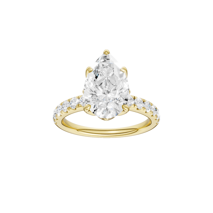 Tulip Head Engagement Ring (Pear) in 14K Yellow Gold – Silvadi Jewelry Aurora CO