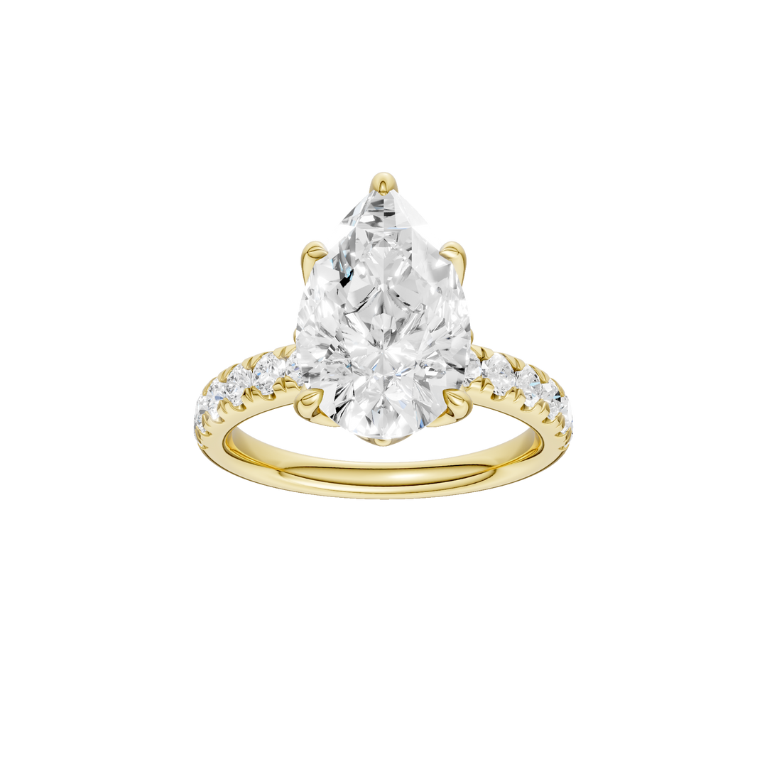 Tulip Head Engagement Ring (Pear) in 14K Yellow Gold – Silvadi Jewelry Aurora CO