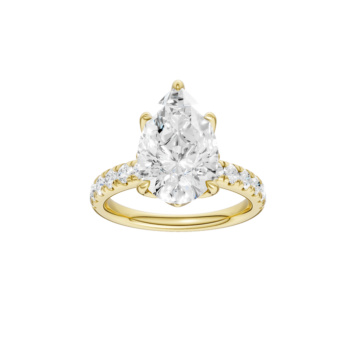 Tulip Head Engagement Ring (Pear) in 14K Yellow Gold – Silvadi Jewelry Aurora CO