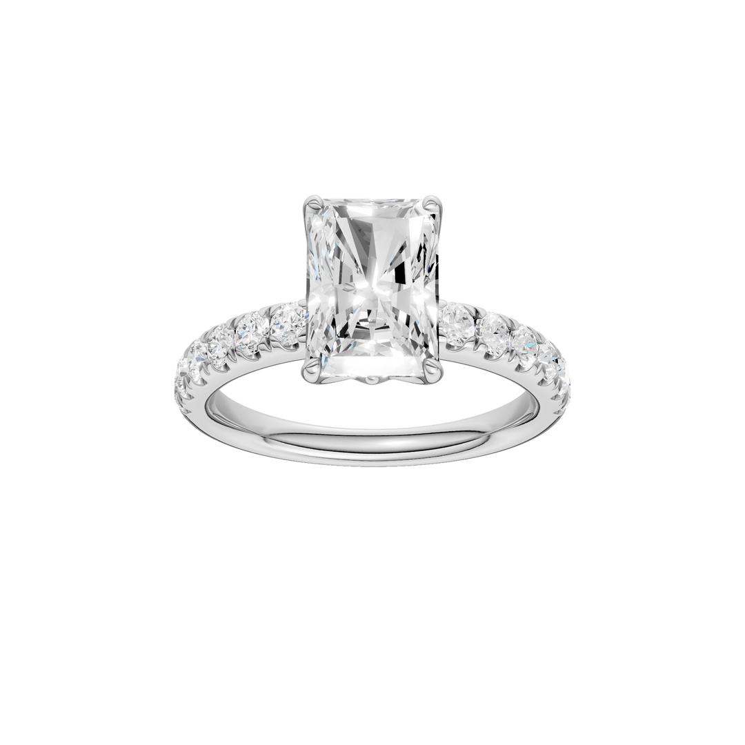 Tulip Head Engagement Ring (Radiant) in 14K White Gold – Silvadi Jewelry Aurora CO