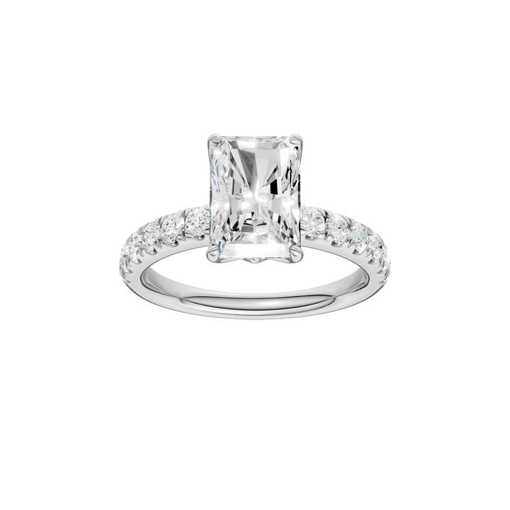 Tulip Head Engagement Ring (Radiant) in 14K White Gold – Silvadi Jewelry Aurora CO