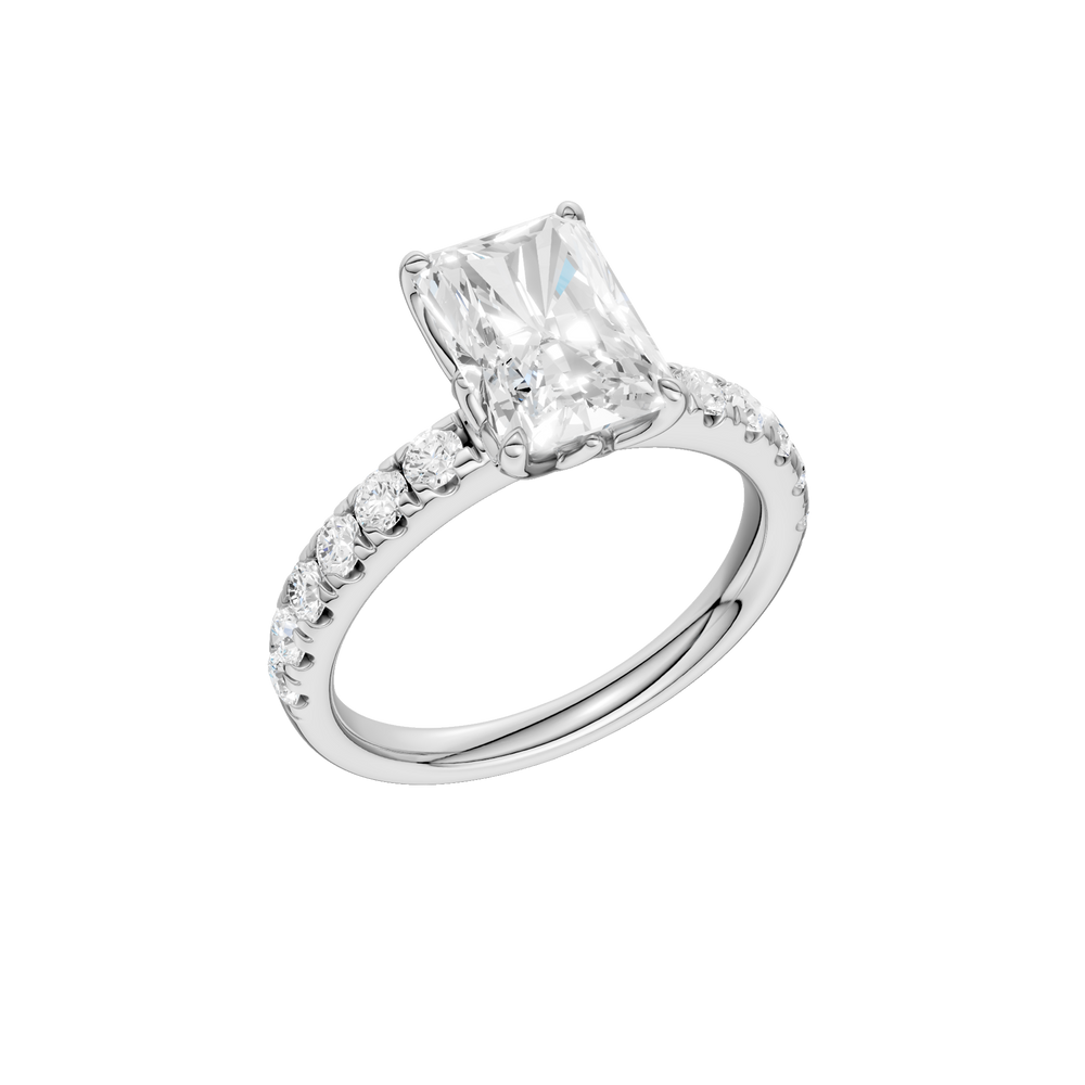 Tulip Head Engagement Ring (Radiant) in 14K White Gold – Silvadi Jewelry Aurora CO