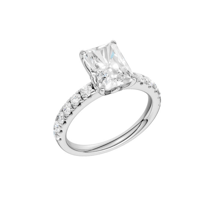 Tulip Head Engagement Ring (Radiant) in 14K White Gold – Silvadi Jewelry Aurora CO