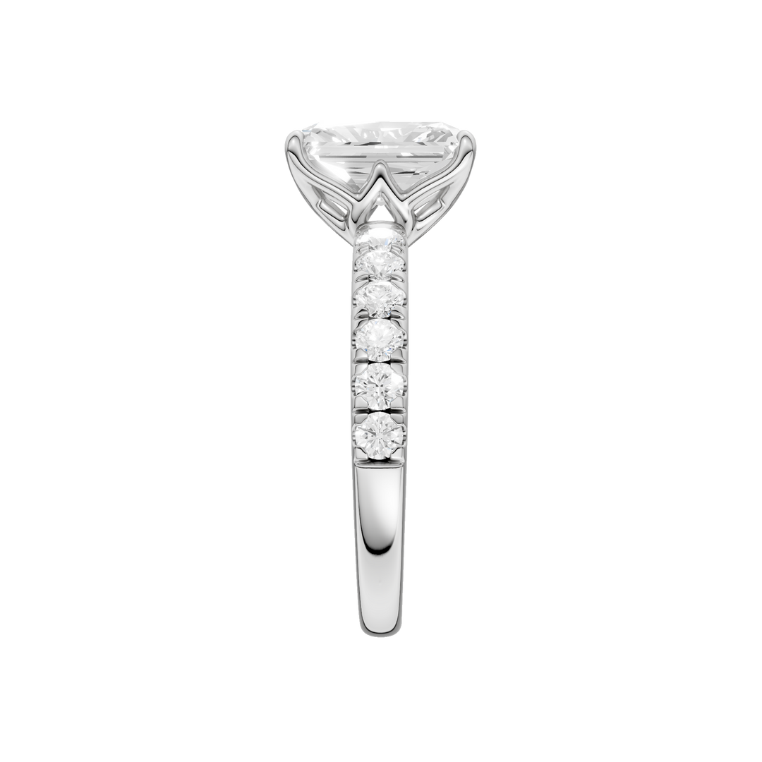 Tulip Head Engagement Ring (Radiant) in 14K White Gold – Silvadi Jewelry Aurora CO
