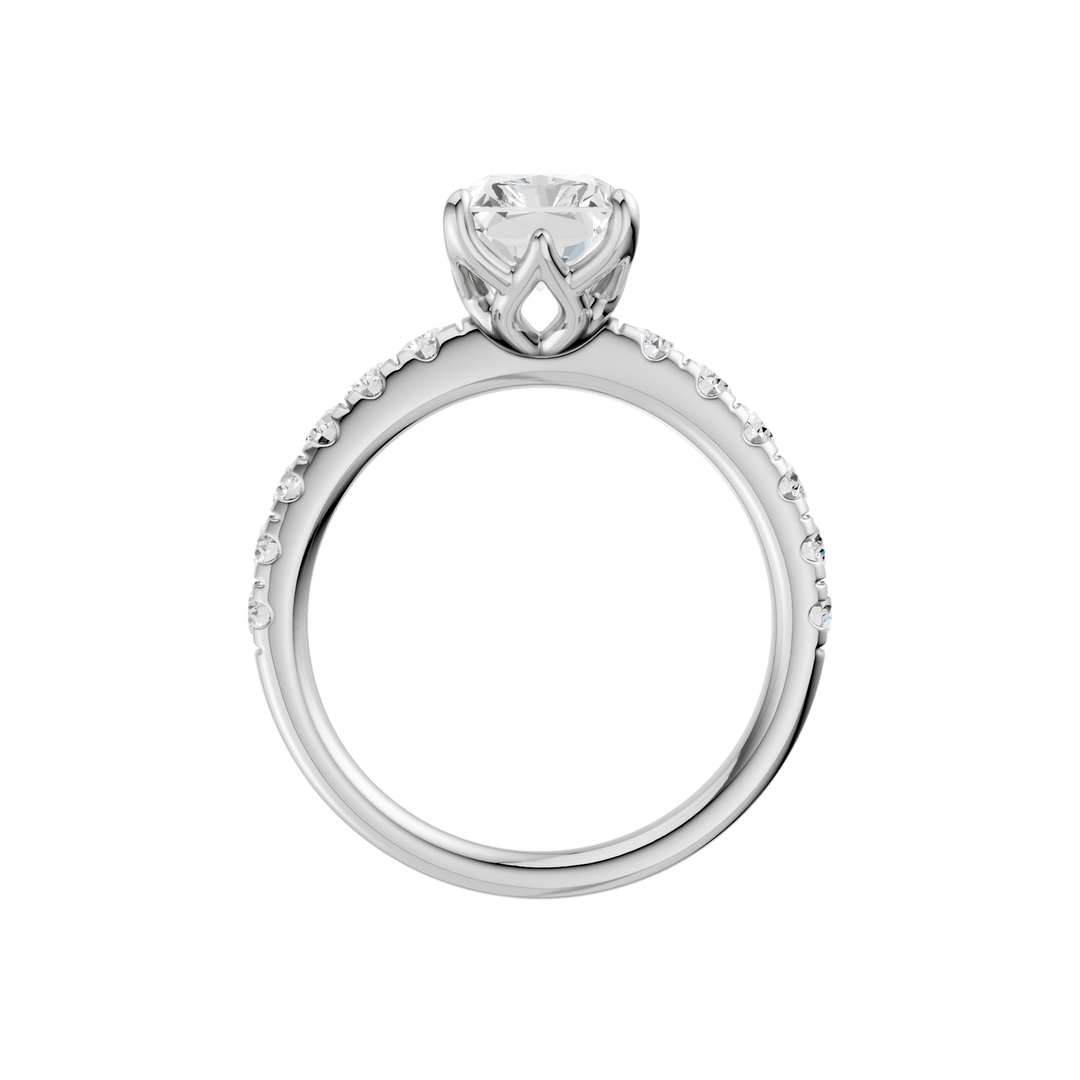 Tulip Head Engagement Ring (Radiant) in 14K White Gold – Silvadi Jewelry Aurora CO