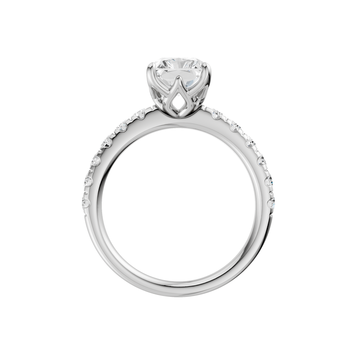 Tulip Head Engagement Ring (Radiant) in 14K White Gold – Silvadi Jewelry Aurora CO