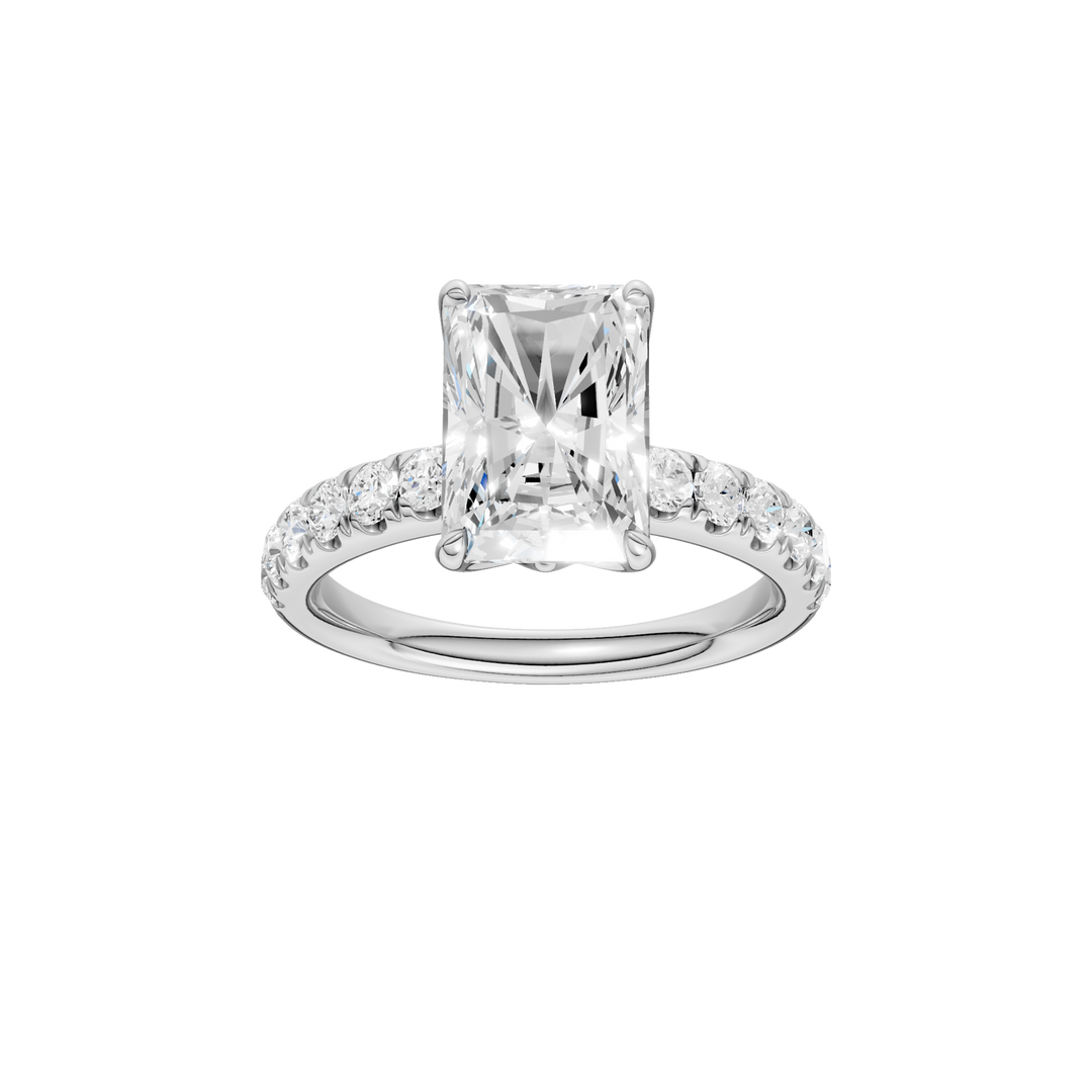 Tulip Head Engagement Ring (Radiant) in 14K White Gold – Silvadi Jewelry Aurora CO