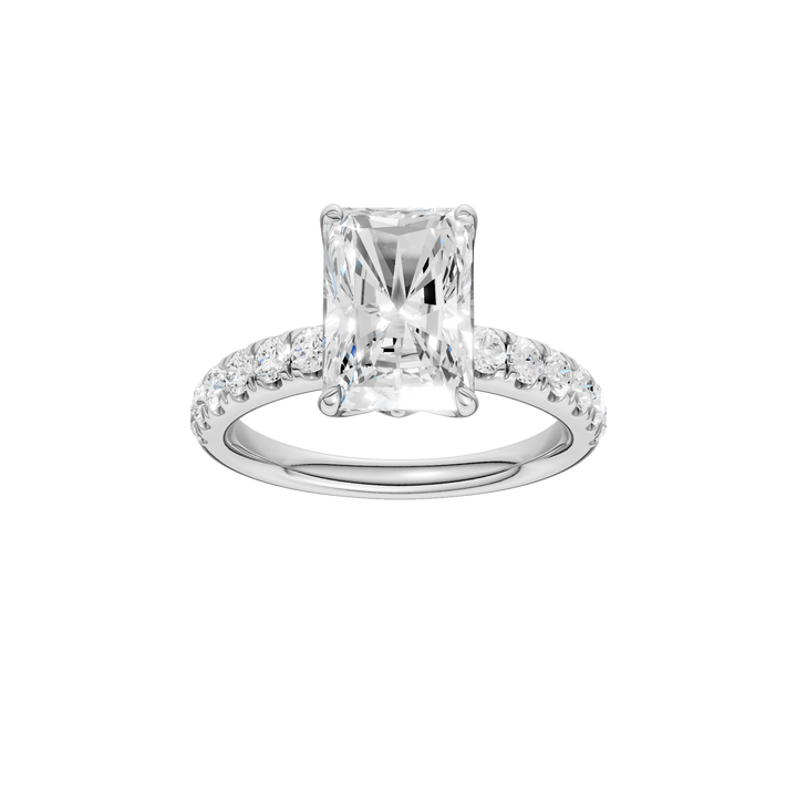 Tulip Head Engagement Ring (Radiant) in 14K White Gold – Silvadi Jewelry Aurora CO