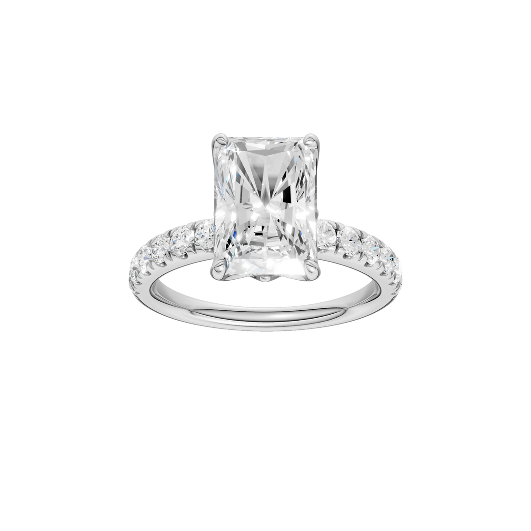 Tulip Head Engagement Ring (Radiant) in 14K White Gold – Silvadi Jewelry Aurora CO
