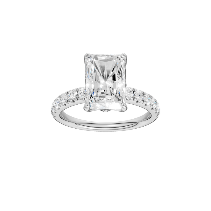 Tulip Head Engagement Ring (Radiant) in 14K White Gold – Silvadi Jewelry Aurora CO
