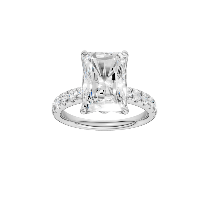Tulip Head Engagement Ring (Radiant) in 14K White Gold – Silvadi Jewelry Aurora CO