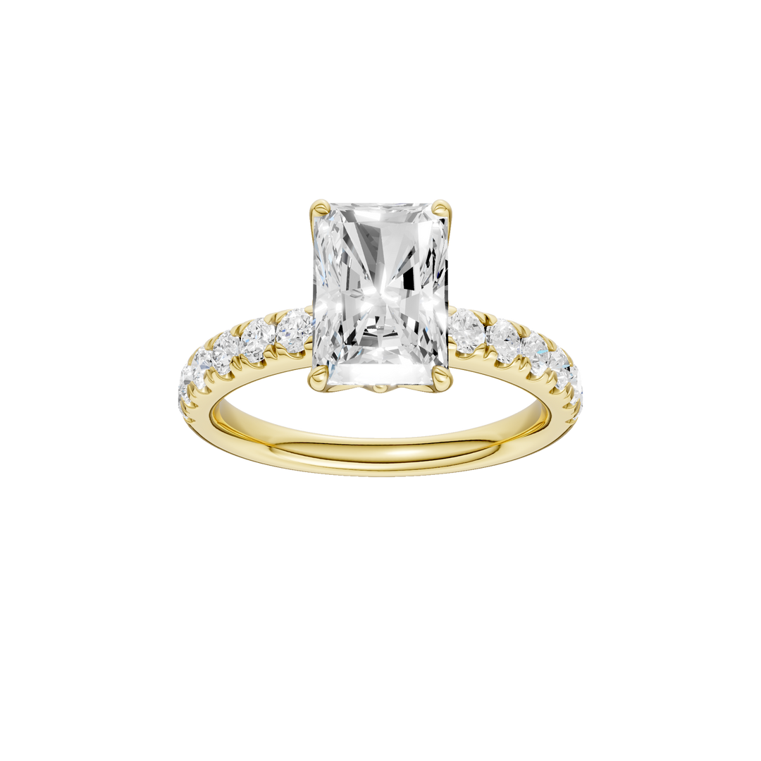 Tulip Head Engagement Ring (Radiant) in 14K Yellow Gold – Silvadi Jewelry Aurora CO