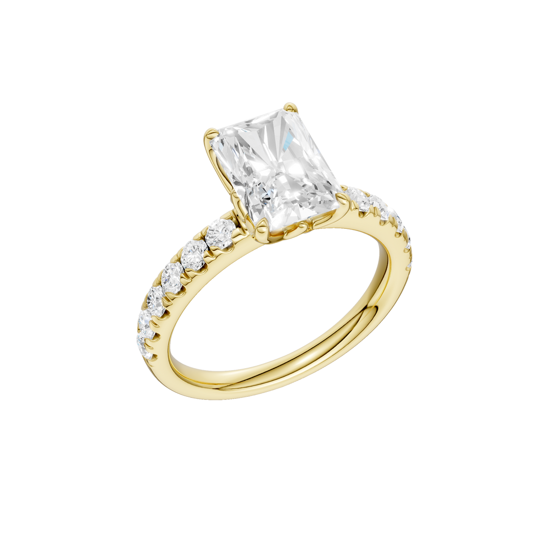 Tulip Head Engagement Ring (Radiant) in 14K Yellow Gold – Silvadi Jewelry Aurora CO