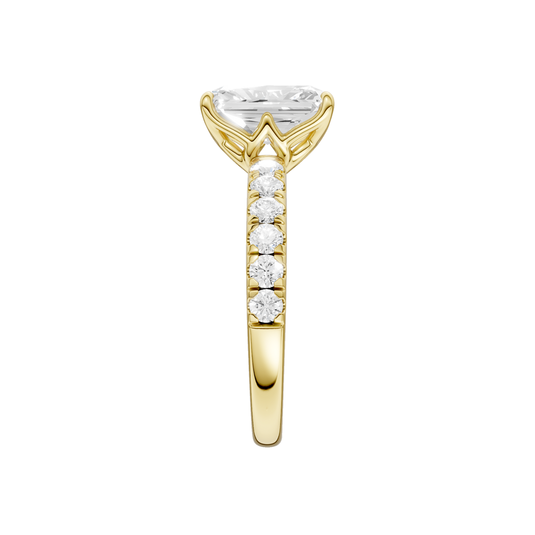 Tulip Head Engagement Ring (Radiant) in 14K Yellow Gold – Silvadi Jewelry Aurora CO