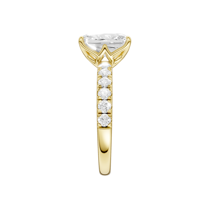 Tulip Head Engagement Ring (Radiant) in 14K Yellow Gold – Silvadi Jewelry Aurora CO