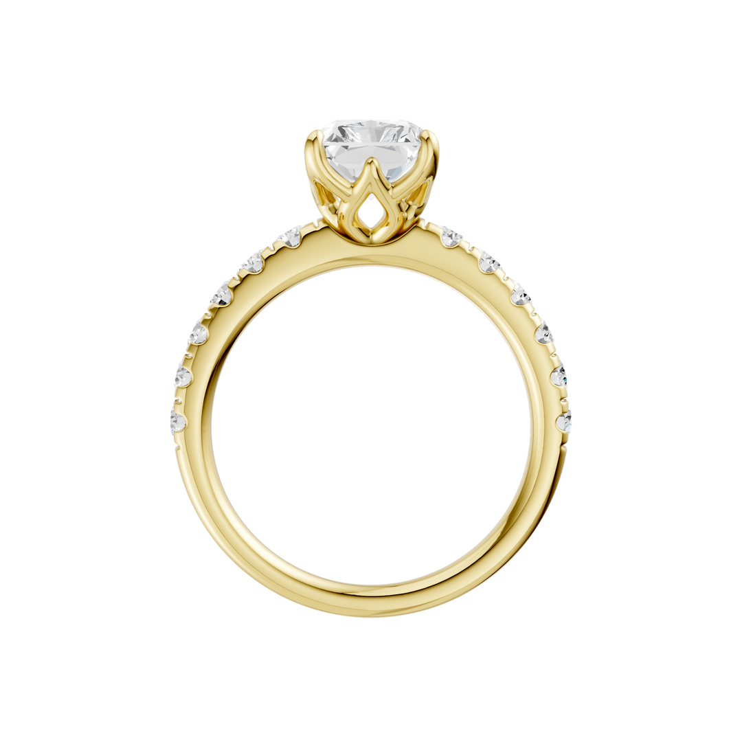 Tulip Head Engagement Ring (Radiant) in 14K Yellow Gold – Silvadi Jewelry Aurora CO