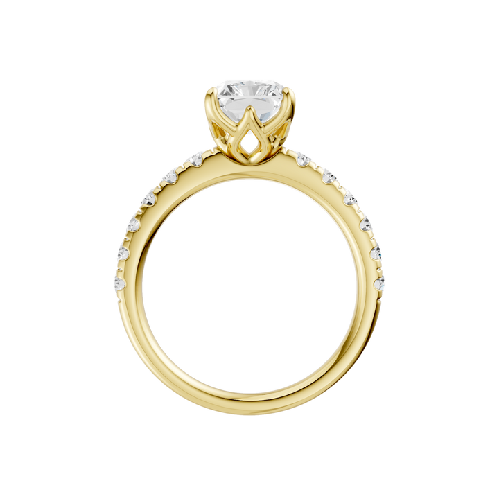 Tulip Head Engagement Ring (Radiant) in 14K Yellow Gold – Silvadi Jewelry Aurora CO