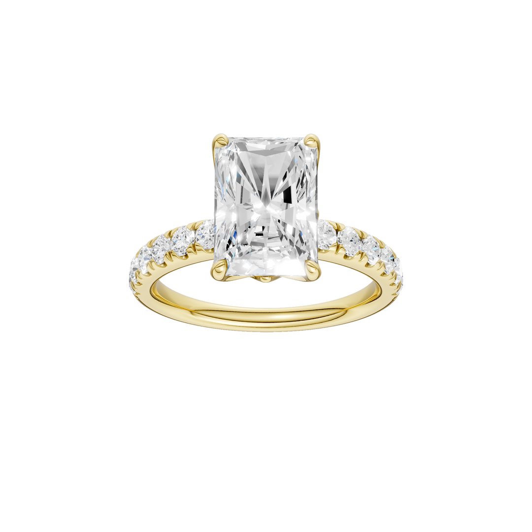 Tulip Head Engagement Ring (Radiant) in 14K Yellow Gold – Silvadi Jewelry Aurora CO