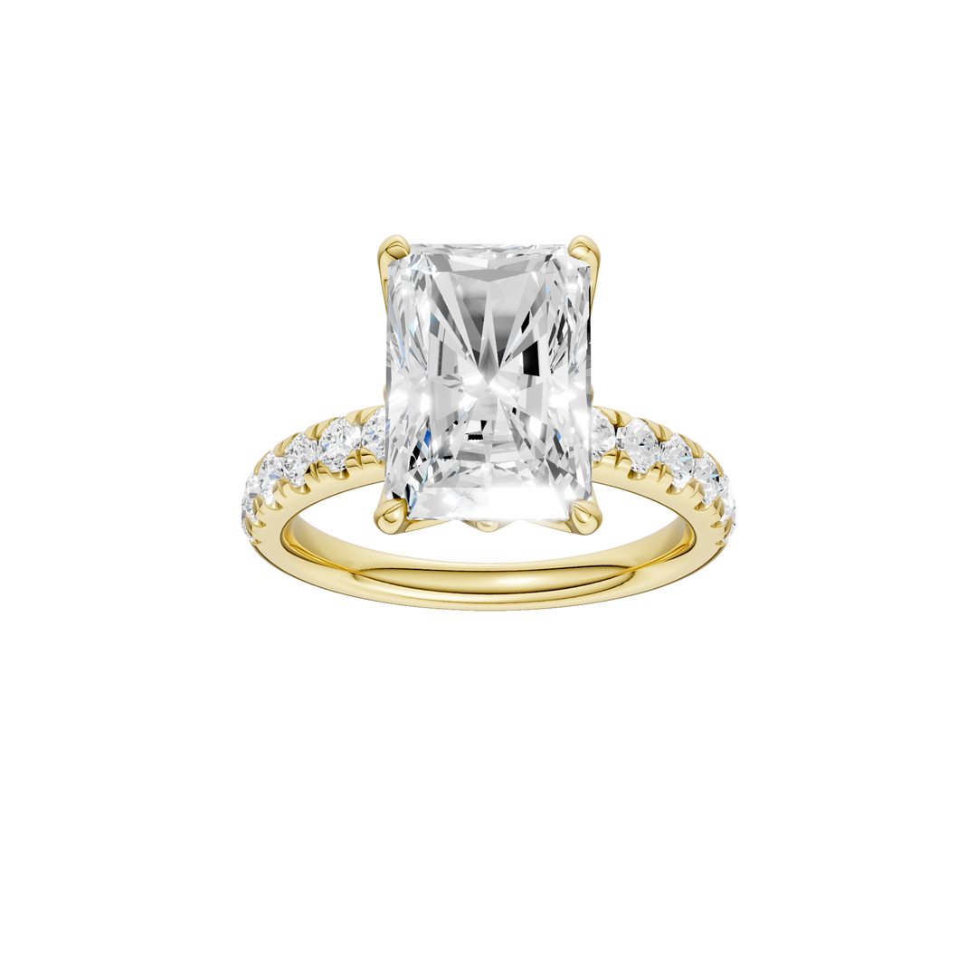 Tulip Head Engagement Ring (Radiant) in 14K Yellow Gold – Silvadi Jewelry Aurora CO